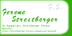 ferenc streitberger business card